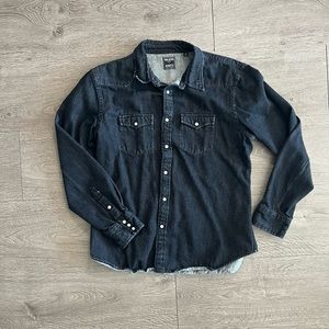 Todd Snyder x Albiate Men’s Denim Western Shirt in black - XL